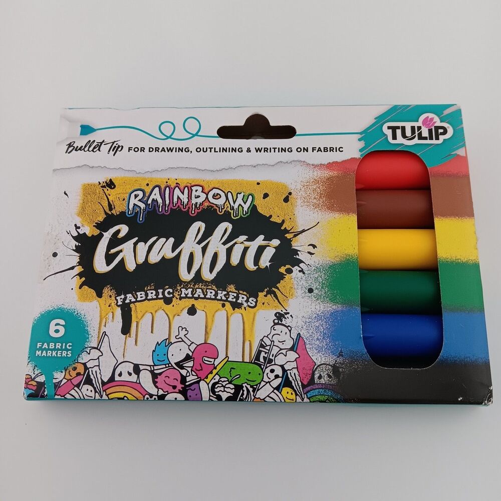 Tulip - Graffiti Fabric Markers - 6pk - Rainbow Set
